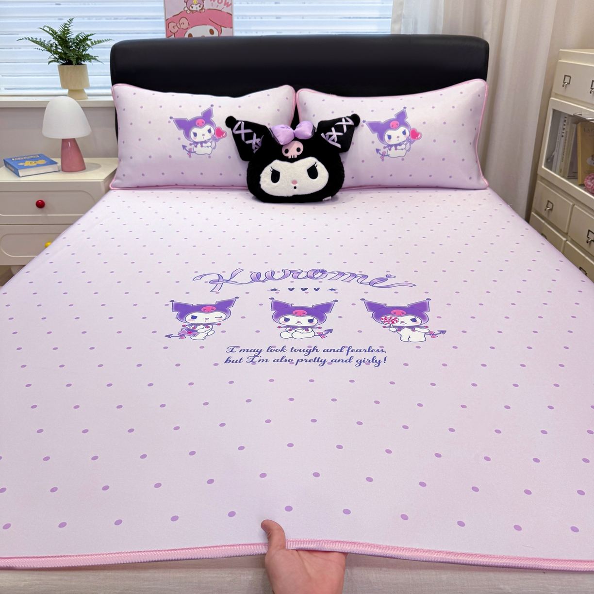 91家纺网 家纺一手货源 找家纺 博雅 2026三丽鸥大阪A类小冰皮数码印花凉席 小冰皮凉席-调皮库洛米