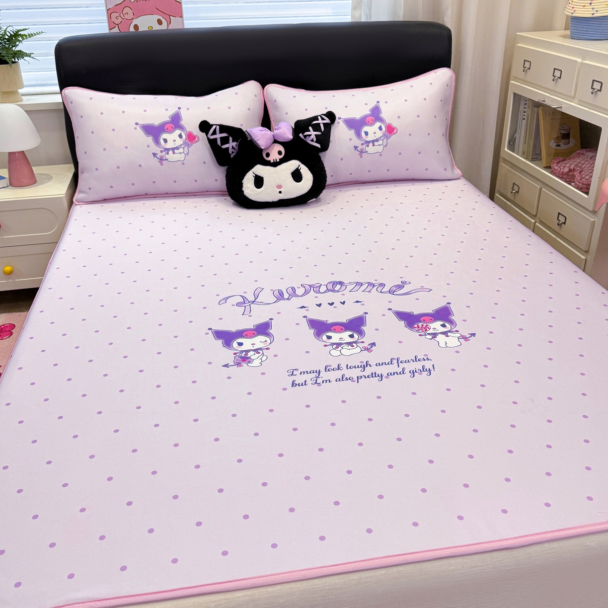 91家纺网 家纺一手货源 找家纺 博雅 2026三丽鸥大阪A类小冰皮数码印花凉席 小冰皮凉席-调皮库洛米