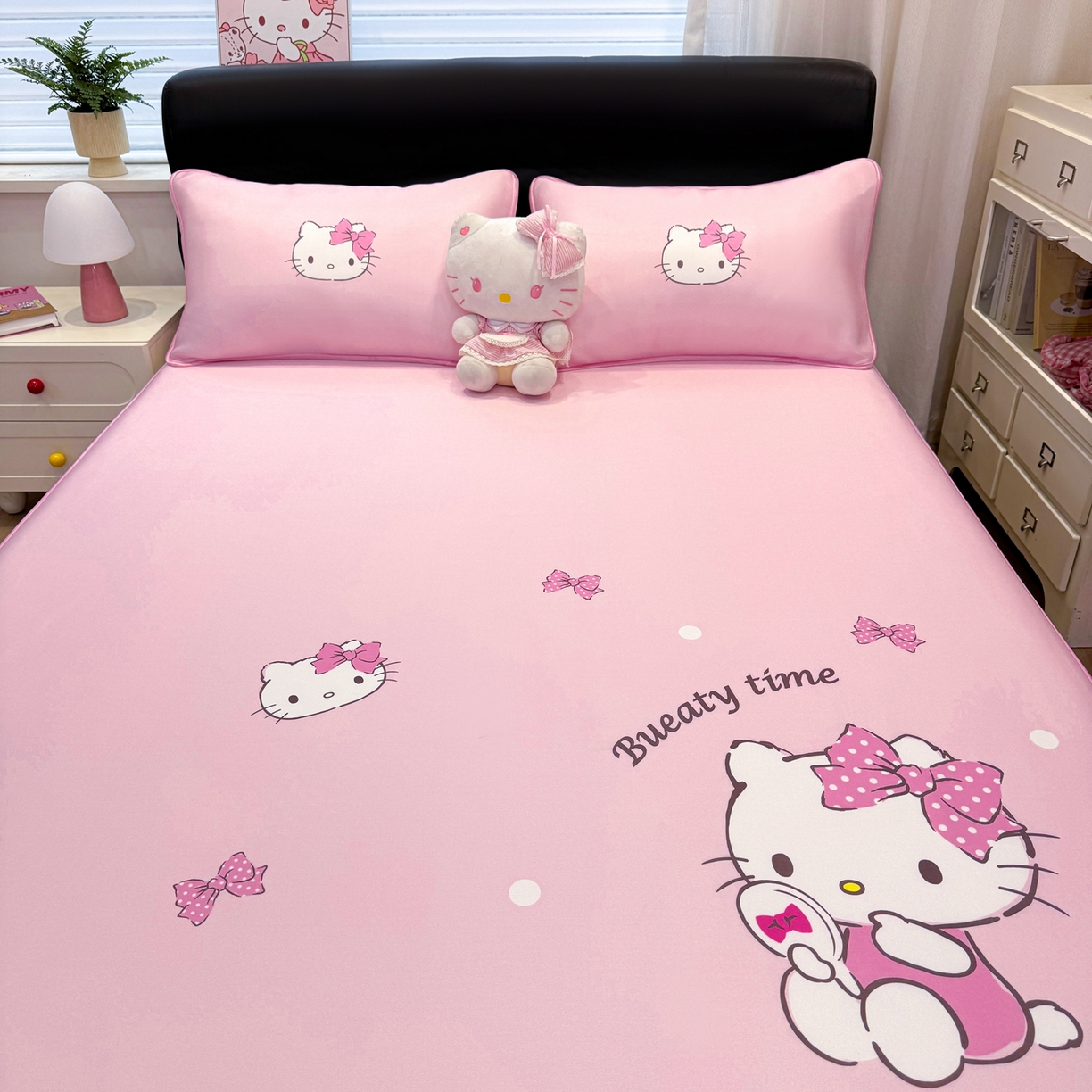 91家纺网 家纺一手货源 找家纺 博雅 2026三丽鸥大阪A类小冰皮数码印花凉席 小冰皮凉席-镜子KT