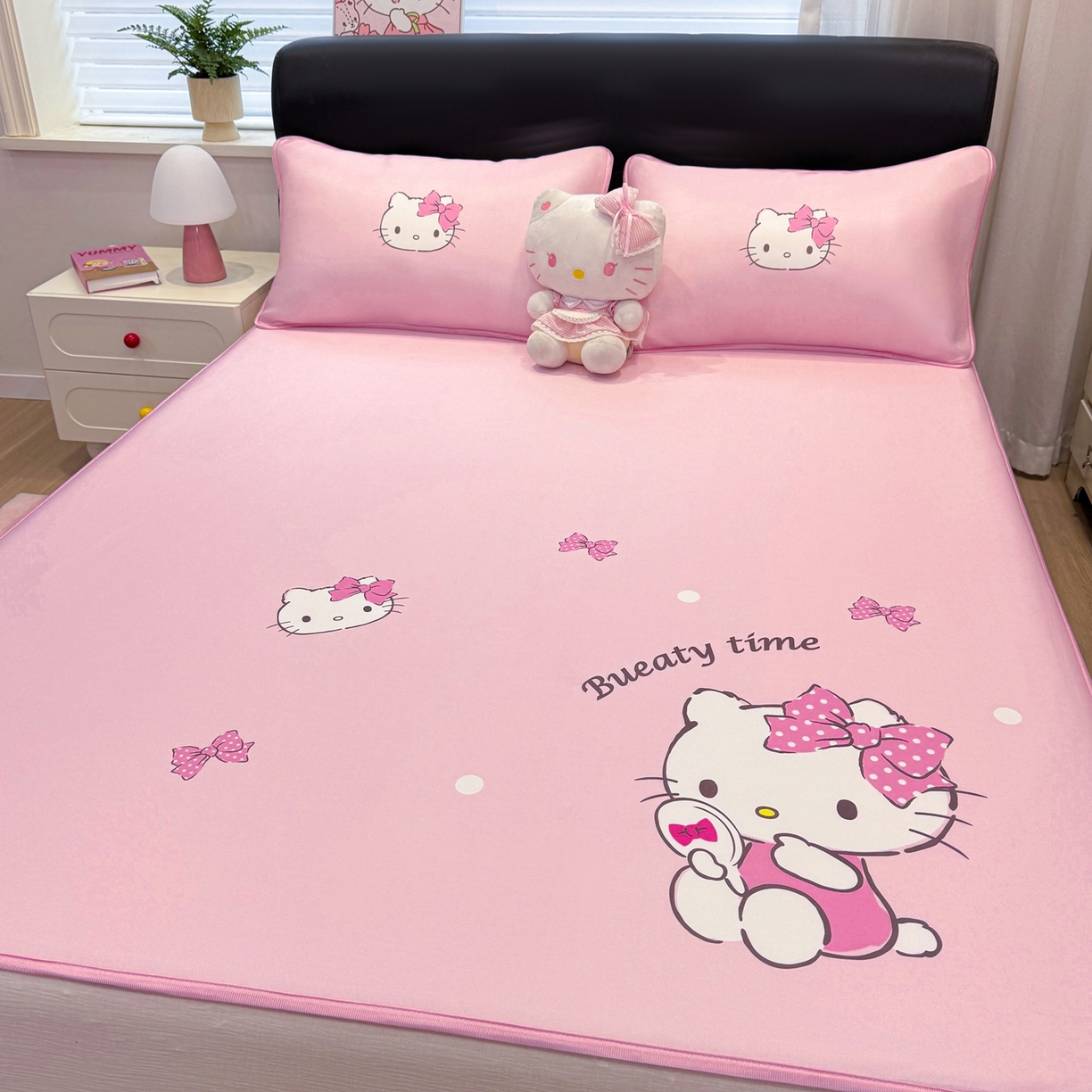 91家纺网 家纺一手货源 找家纺 博雅 2026三丽鸥大阪A类小冰皮数码印花凉席 小冰皮凉席-镜子KT