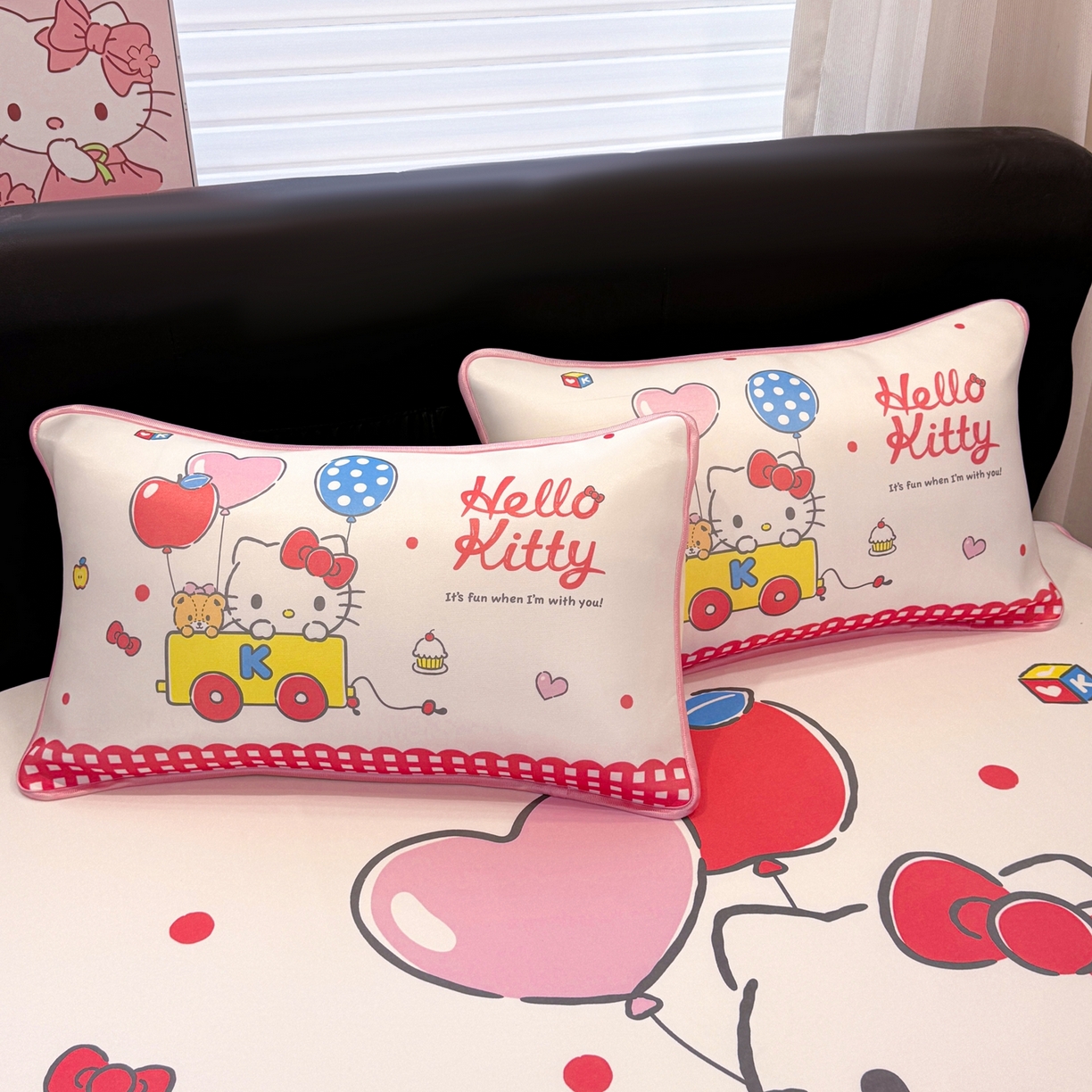 91家纺网 家纺一手货源 找家纺 博雅 2026三丽鸥大阪A类小冰皮数码印花凉席 小冰皮凉席-乐园KT