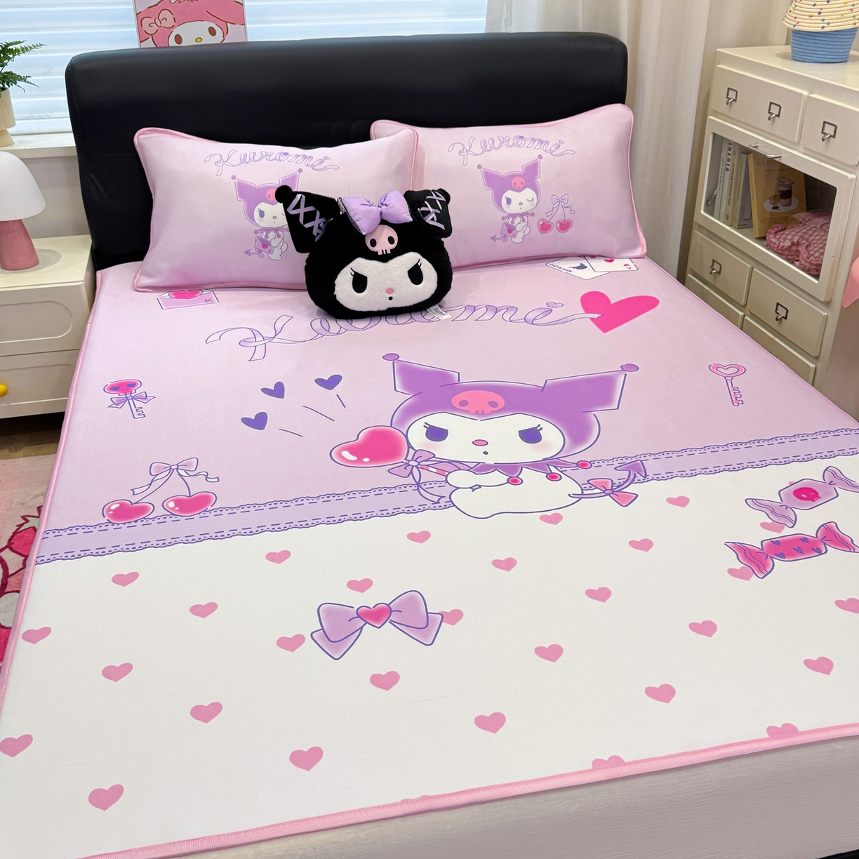 91家纺网 家纺一手货源 找家纺 博雅 2026三丽鸥大阪A类小冰皮数码印花凉席 小冰皮凉席-气球库洛米