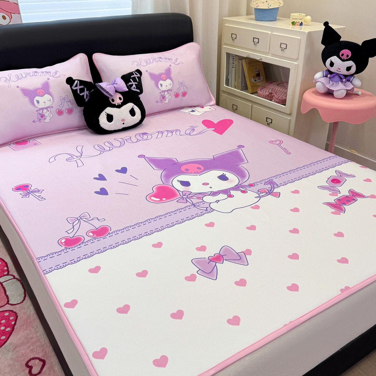 91家纺网 家纺一手货源 找家纺 博雅 2026三丽鸥大阪A类小冰皮数码印花凉席 小冰皮凉席-气球库洛米