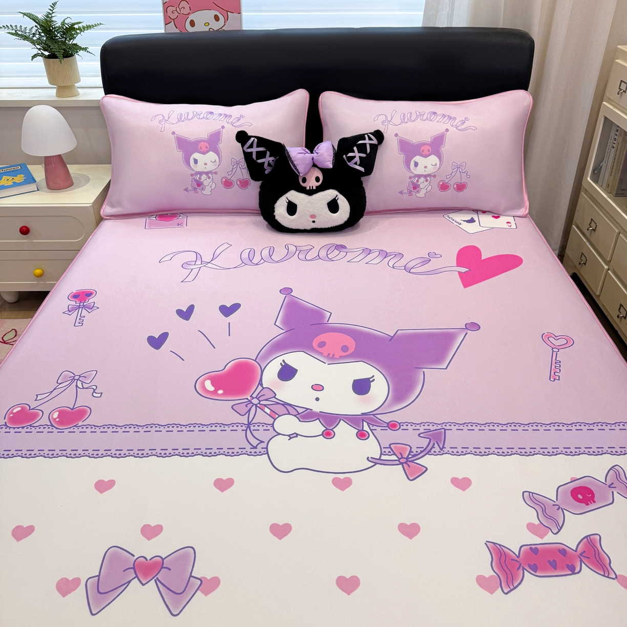 91家纺网 家纺一手货源 找家纺 博雅 2026三丽鸥大阪A类小冰皮数码印花凉席 小冰皮凉席-气球库洛米