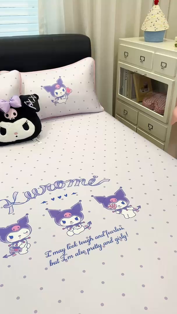 91家纺网 家纺一手货源 找家纺 博雅 2026三丽鸥大阪A类小冰皮数码印花凉席 小冰皮凉席-气球库洛米