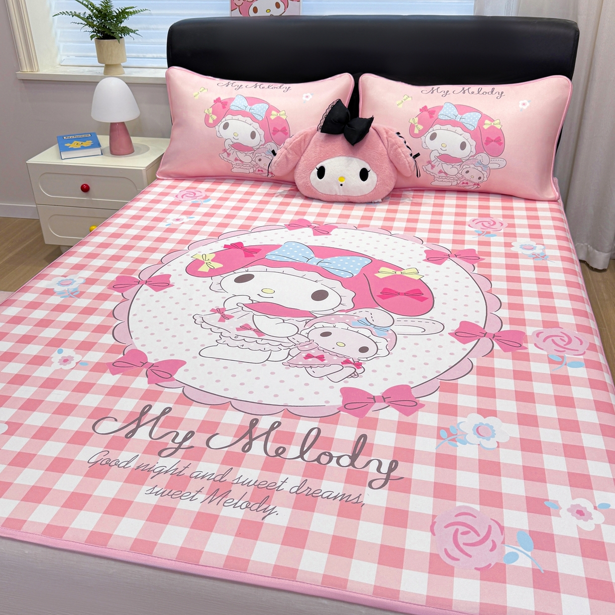 91家纺网 家纺一手货源 找家纺 博雅 2026三丽鸥大阪A类小冰皮数码印花凉席 小冰皮凉席-玩偶美乐蒂