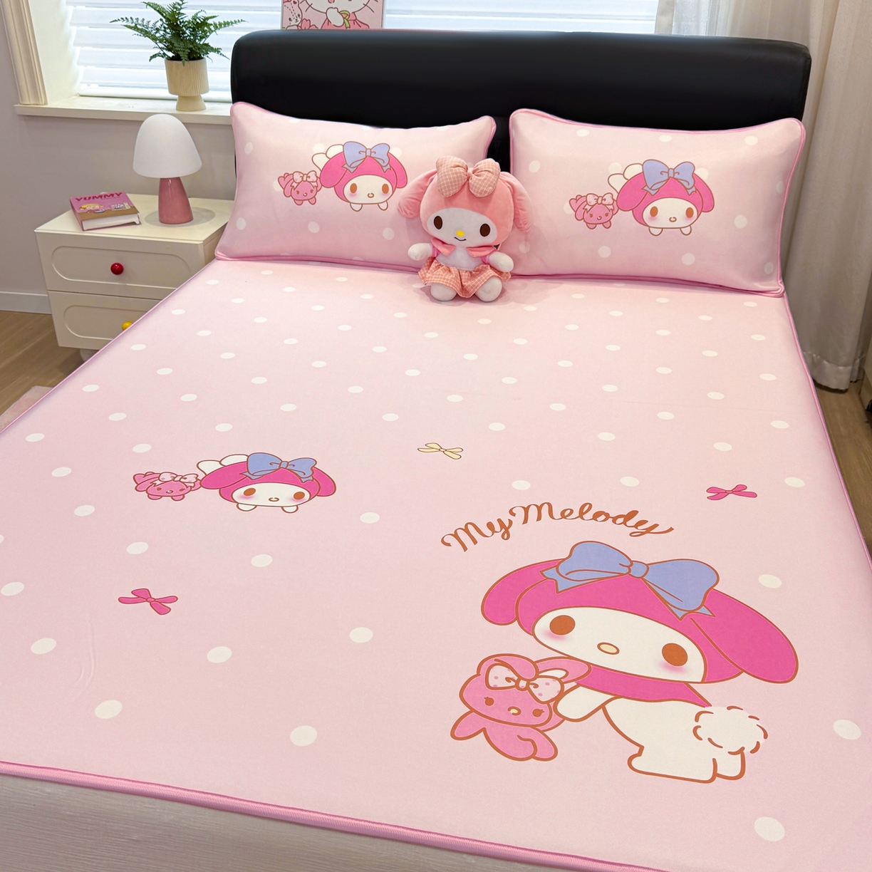 91家纺网 家纺一手货源 找家纺 博雅 2026三丽鸥大阪A类小冰皮数码印花凉席 小冰皮凉席-小兔美乐蒂