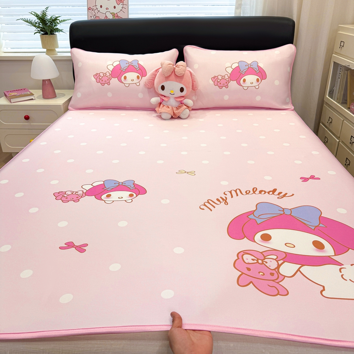 91家纺网 家纺一手货源 找家纺 博雅 2026三丽鸥大阪A类小冰皮数码印花凉席 小冰皮凉席-小兔美乐蒂