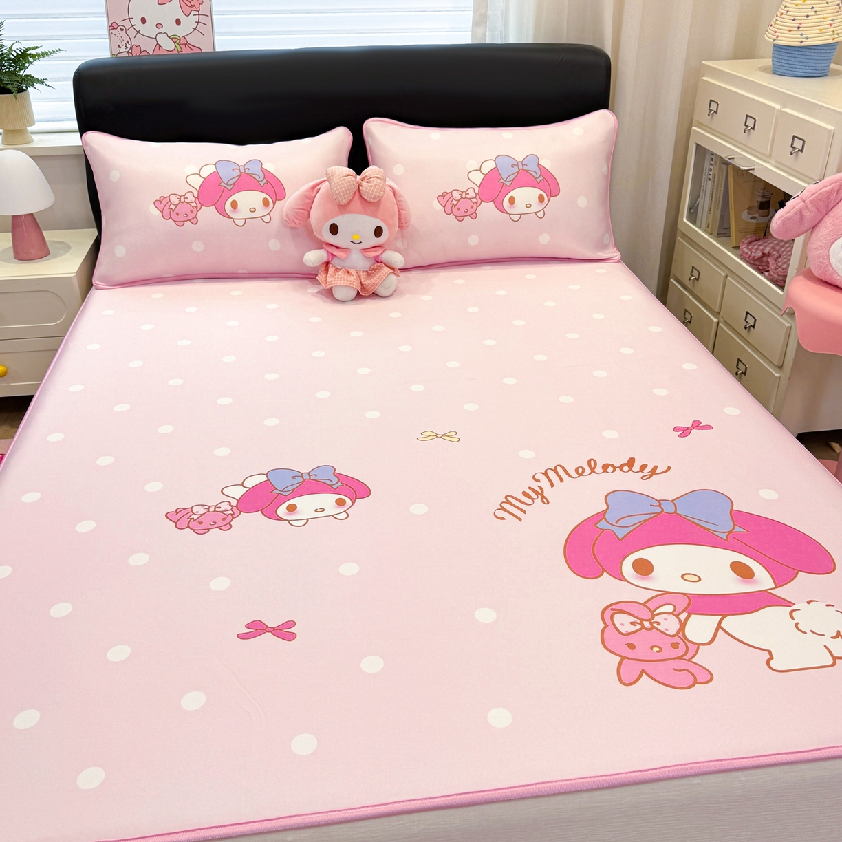 91家纺网 家纺一手货源 找家纺 博雅 2026三丽鸥大阪A类小冰皮数码印花凉席 小冰皮凉席-小兔美乐蒂