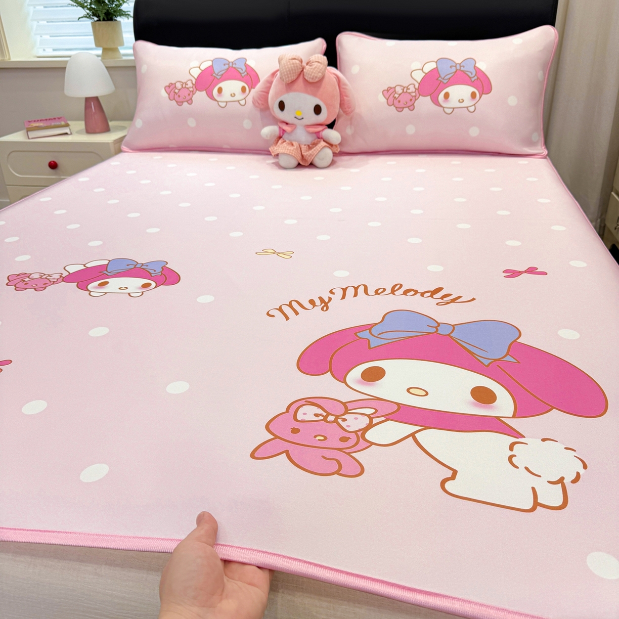 91家纺网 家纺一手货源 找家纺 博雅 2026三丽鸥大阪A类小冰皮数码印花凉席 小冰皮凉席-小兔美乐蒂