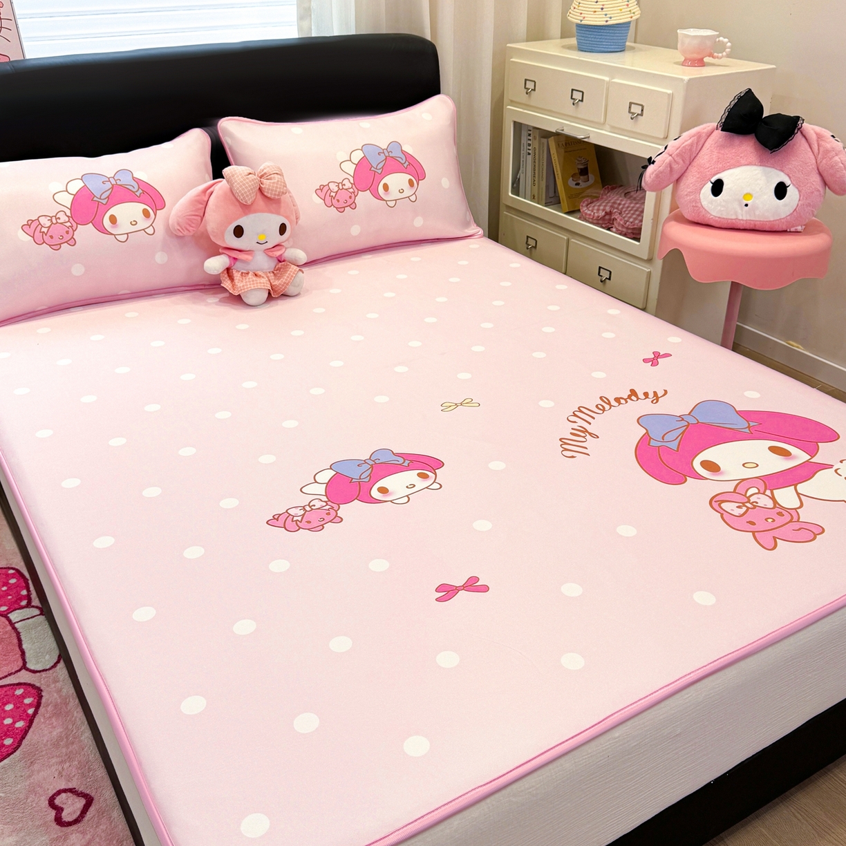 91家纺网 家纺一手货源 找家纺 博雅 2026三丽鸥大阪A类小冰皮数码印花凉席 小冰皮凉席-小兔美乐蒂