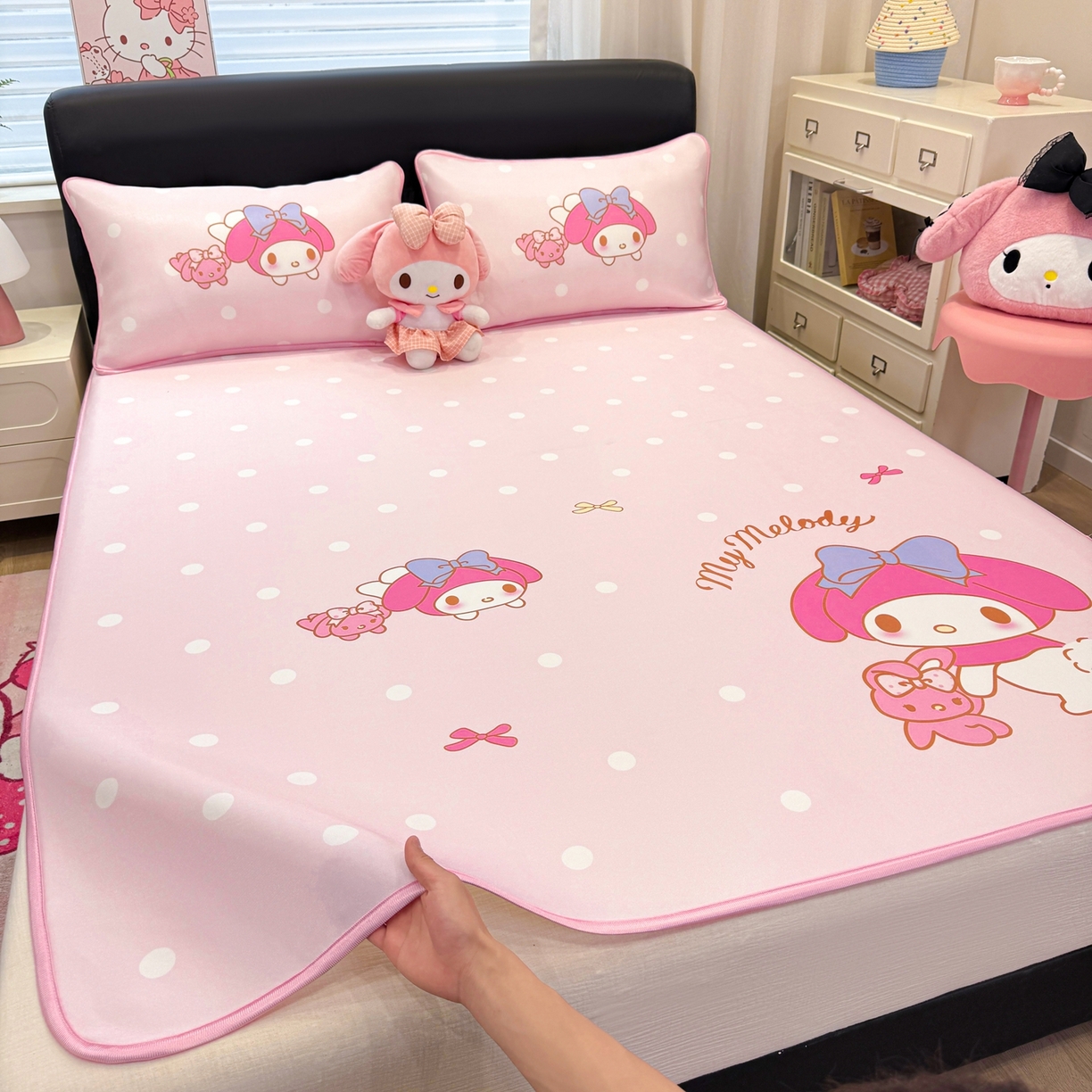 91家纺网 家纺一手货源 找家纺 博雅 2026三丽鸥大阪A类小冰皮数码印花凉席 小冰皮凉席-小兔美乐蒂