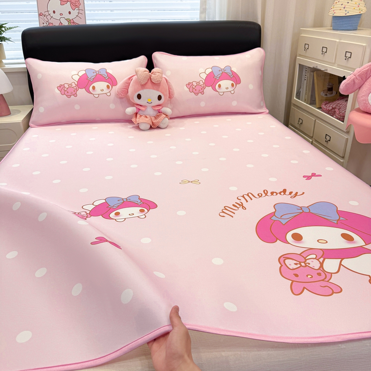 91家纺网 家纺一手货源 找家纺 博雅 2026三丽鸥大阪A类小冰皮数码印花凉席 小冰皮凉席-小兔美乐蒂