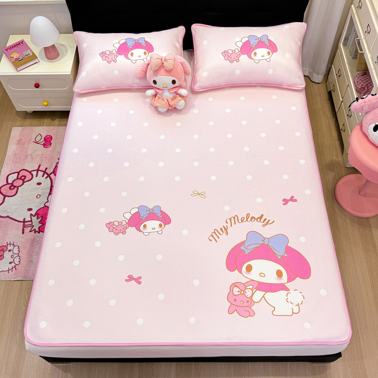 91家纺网 家纺一手货源 找家纺 博雅 2026三丽鸥大阪A类小冰皮数码印花凉席 小冰皮凉席-小兔美乐蒂