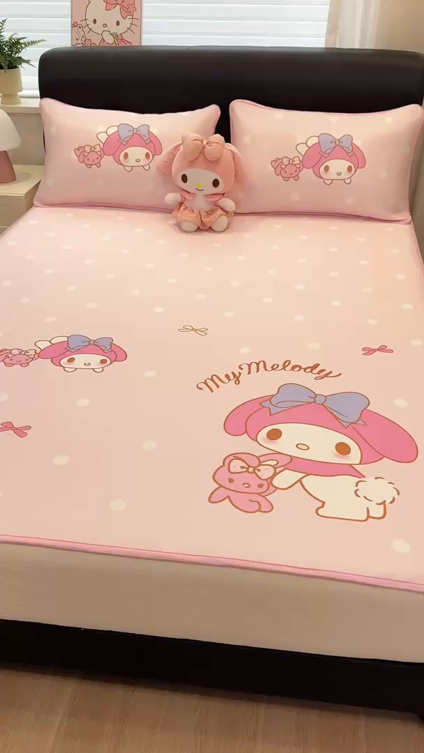 91家纺网 家纺一手货源 找家纺 博雅 2026三丽鸥大阪A类小冰皮数码印花凉席 小冰皮凉席-小兔美乐蒂