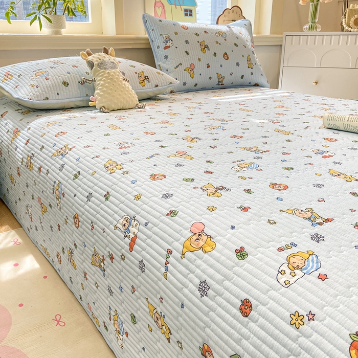 91家纺网 家纺一手货源 找家纺 （总）喜居 2026新款A类双面泡芙双层纱夹棉床盖