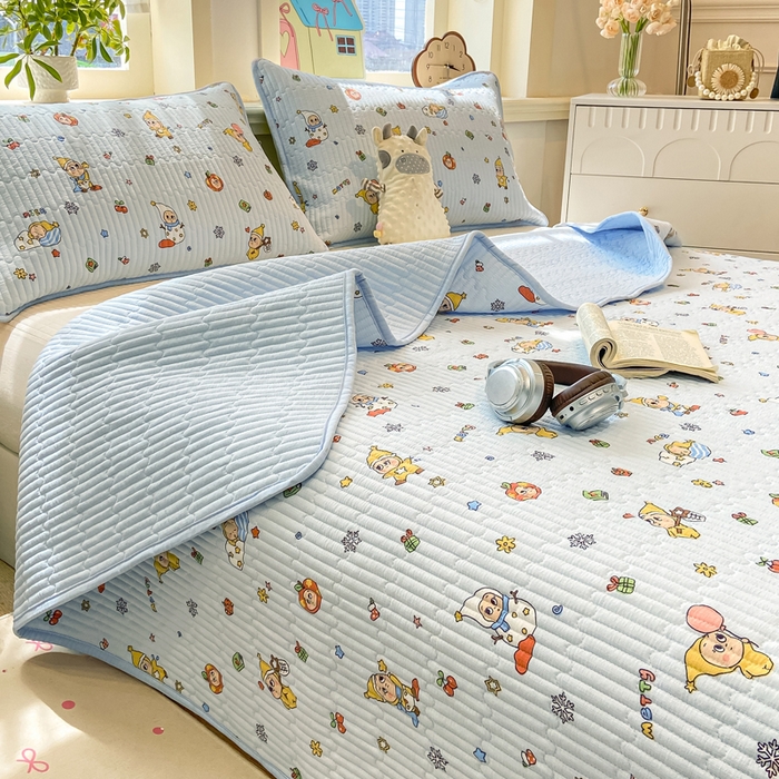 91家纺网 家纺一手货源 找家纺 （总）喜居 2026新款A类双面泡芙双层纱夹棉床盖