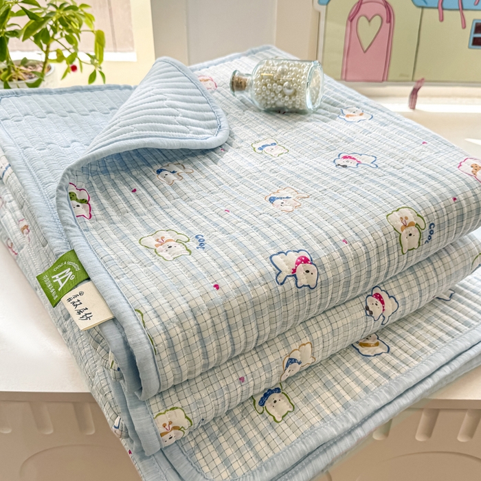 喜居 2026新款A类双面泡芙双层纱夹棉床盖 双层纱夹棉床盖-狗狗乐园