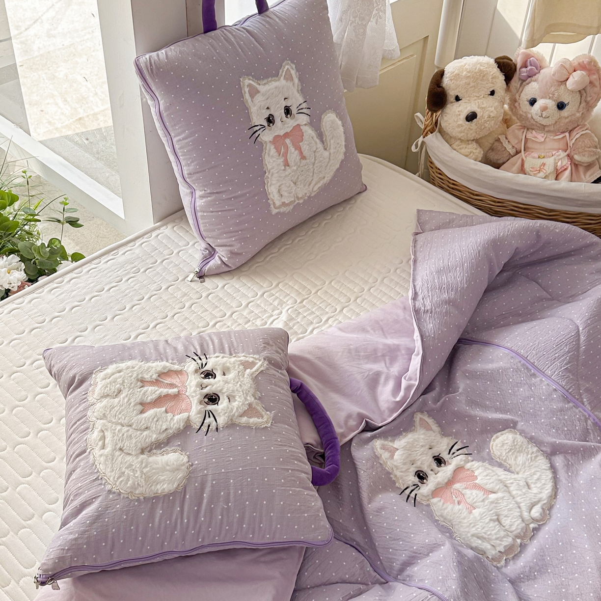 91家纺网 家纺一手货源 找家纺 （总）番茄+ 2026新款ins风猫咪抱枕被