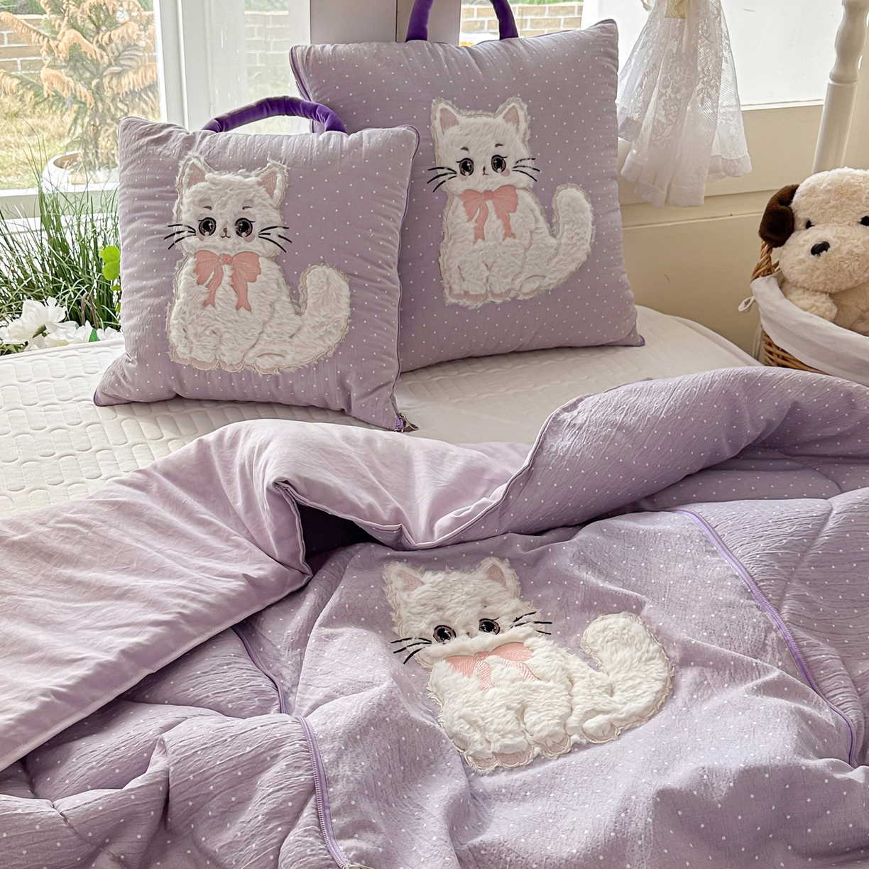 91家纺网 家纺一手货源 找家纺 （总）番茄+ 2026新款ins风猫咪抱枕被