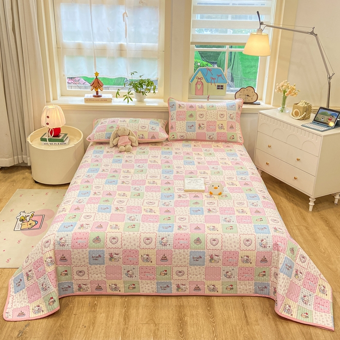 91家纺网 家纺一手货源 找家纺 喜居 2026新款A类双面泡芙双层纱夹棉床盖 双层纱夹棉床盖-喵贝布丁