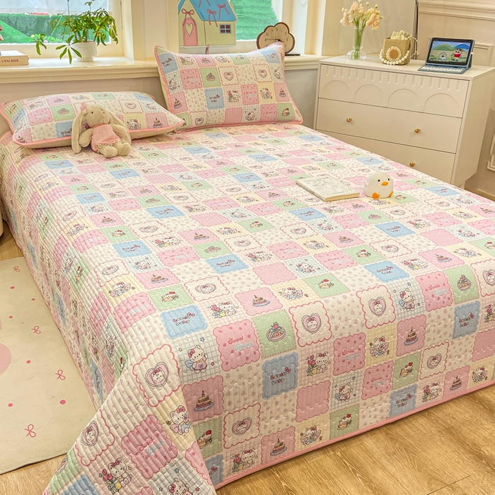 91家纺网 家纺一手货源 找家纺 喜居 2026新款A类双面泡芙双层纱夹棉床盖 双层纱夹棉床盖-喵贝布丁