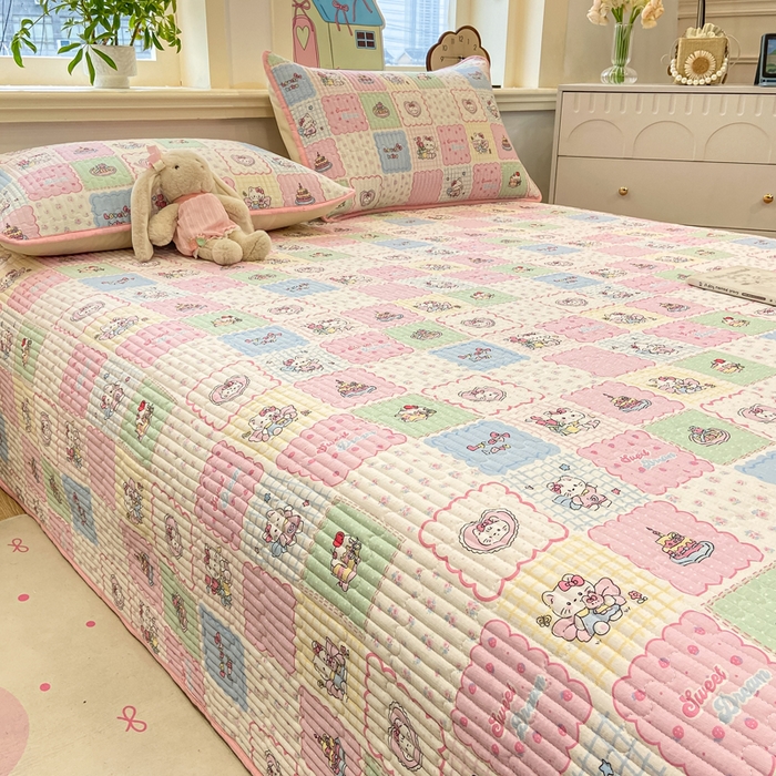 91家纺网 家纺一手货源 找家纺 喜居 2026新款A类双面泡芙双层纱夹棉床盖 双层纱夹棉床盖-喵贝布丁