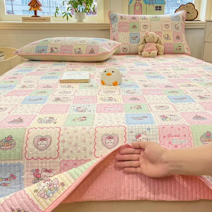 91家纺网 家纺一手货源 找家纺 喜居 2026新款A类双面泡芙双层纱夹棉床盖 双层纱夹棉床盖-喵贝布丁