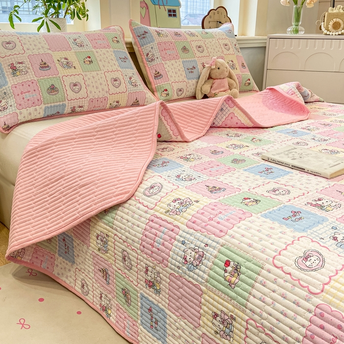 91家纺网 家纺一手货源 找家纺 喜居 2026新款A类双面泡芙双层纱夹棉床盖 双层纱夹棉床盖-喵贝布丁