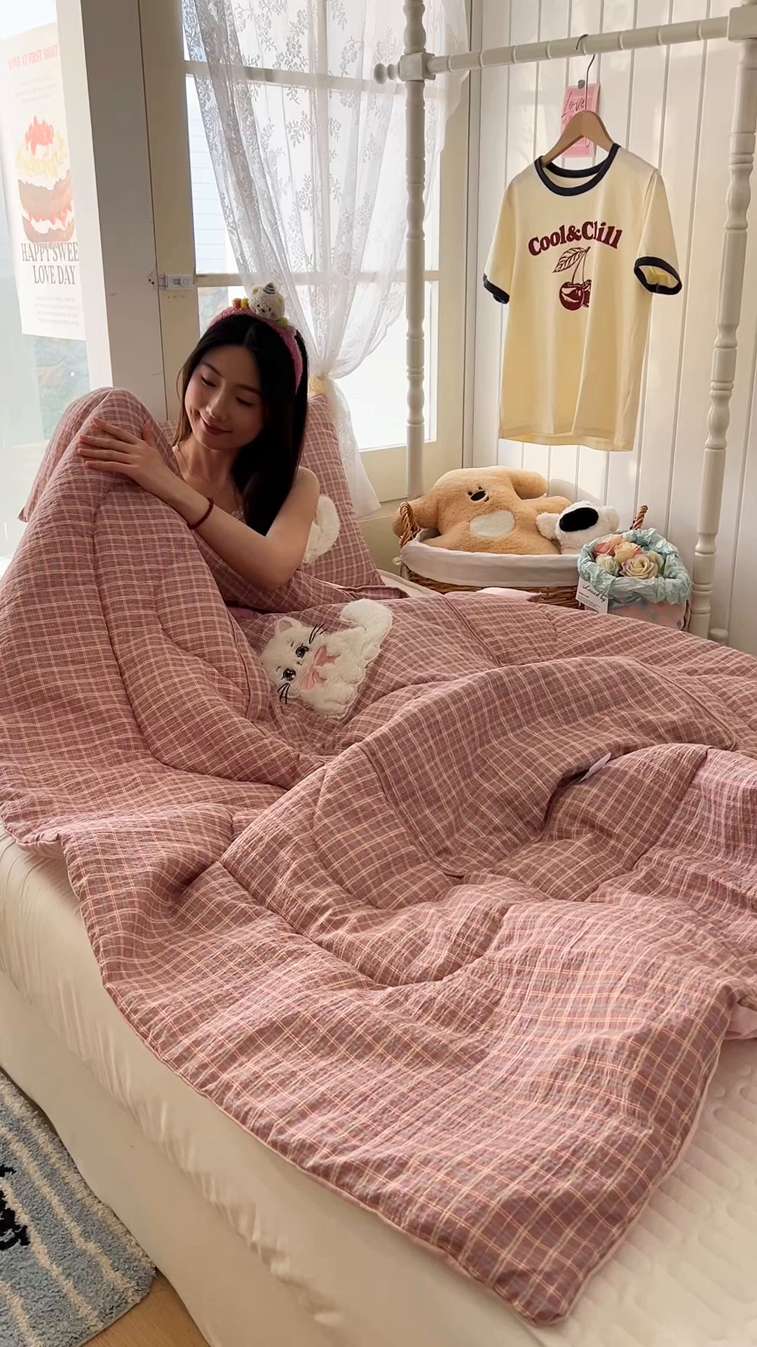 91家纺网 家纺一手货源 找家纺 （总）番茄+ 2026新款ins风猫咪抱枕被