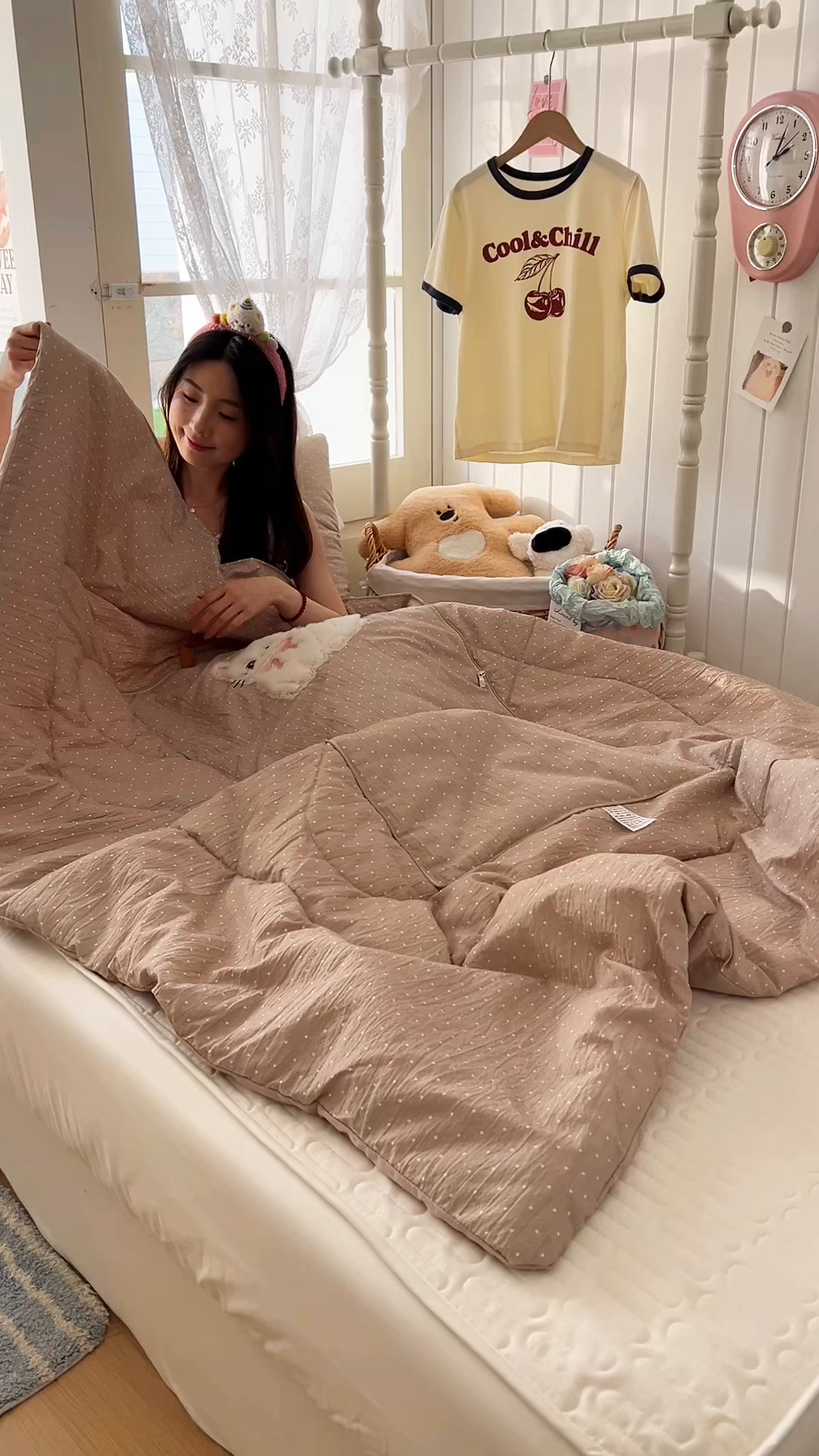 91家纺网 家纺一手货源 找家纺 番茄+ 2026新款ins风猫咪抱枕被 奶芙猫-碎花蓝