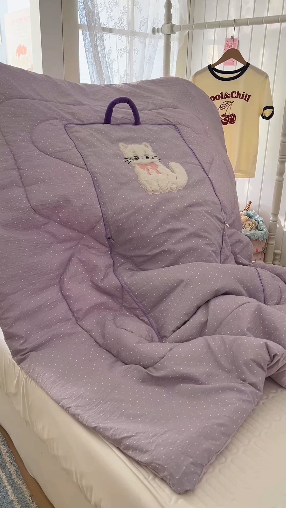 91家纺网 家纺一手货源 找家纺 番茄+ 2026新款ins风猫咪抱枕被 奶芙猫-波点咖