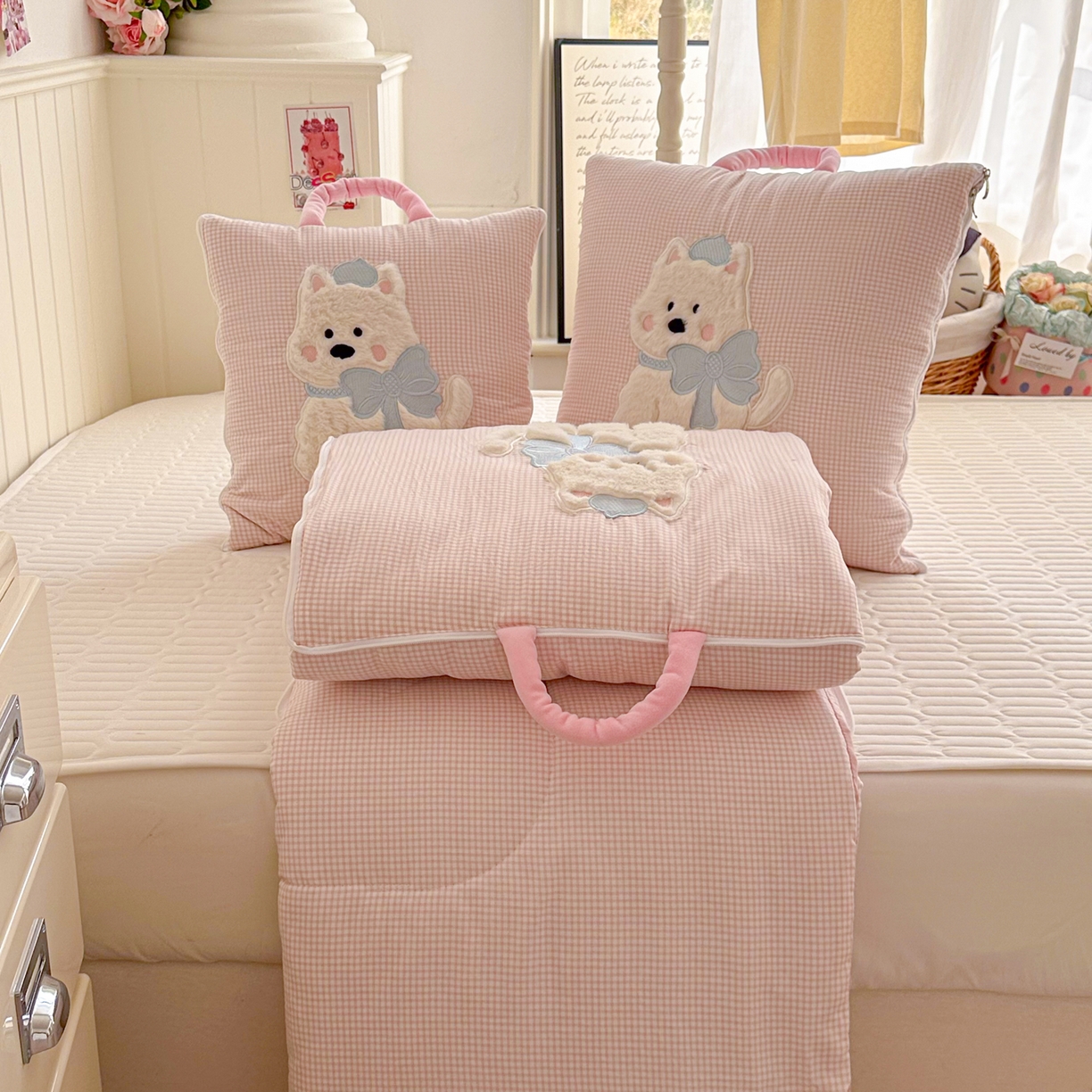 91家纺网 家纺一手货源 找家纺 （总）番茄+ .2026新款甜雾西高地抱枕被