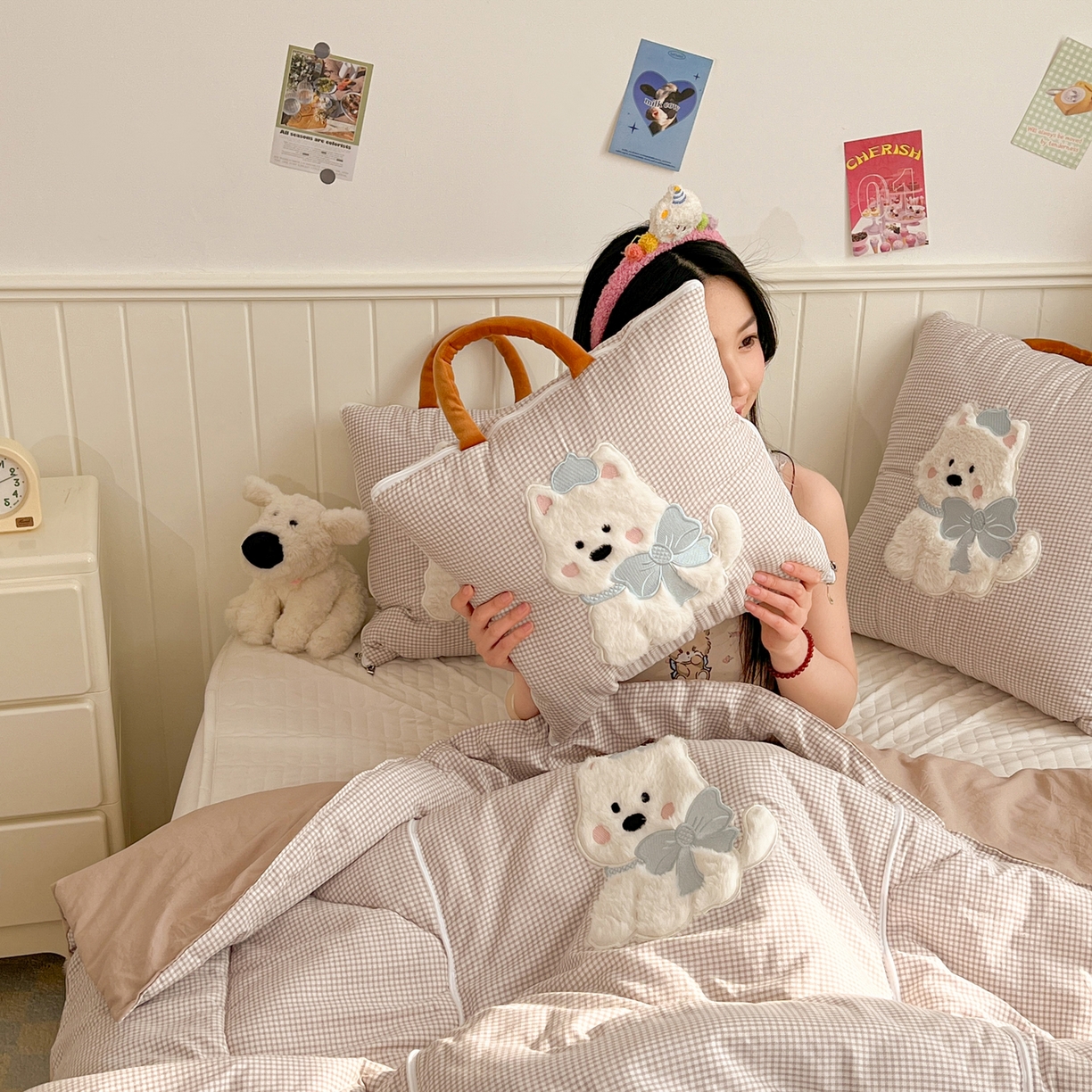 91家纺网 家纺一手货源 找家纺 （总）番茄+ .2026新款甜雾西高地抱枕被