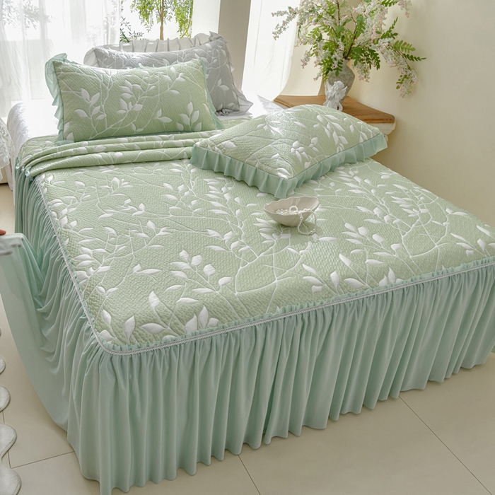 91家纺网 家纺一手货源 找家纺 （总）绘萱家居 2026春夏新款530克PE100%提花冰凉豆豆床裙款凉席席子空调软席