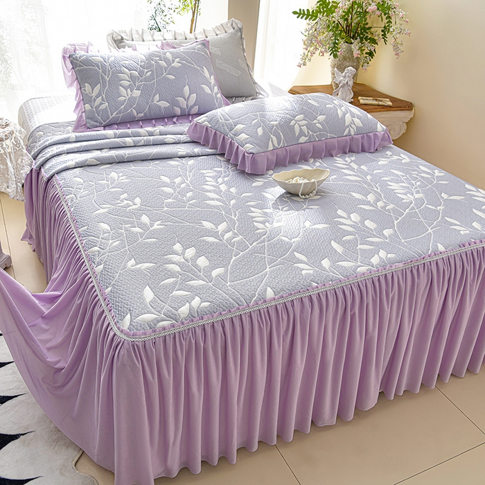 91家纺网 家纺一手货源 找家纺 （总）绘萱家居 2026春夏新款530克PE100%提花冰凉豆豆床裙款凉席席子空调软席