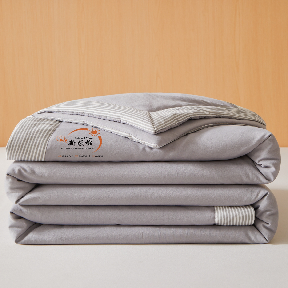 91家纺网 家纺一手货源 找家纺 初相识被业 2026新款无印风100%新疆棉花夏被空调被可机洗夏凉被棉花被子（提供质检报告买家秀） 风禾-高级灰