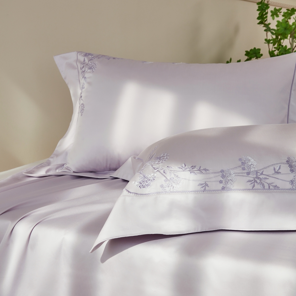 91家纺网 家纺一手货源 找家纺 榻尚家居 2026新款百支锦棉纯棉绣花工艺款四件套-暗香 暗香-紫