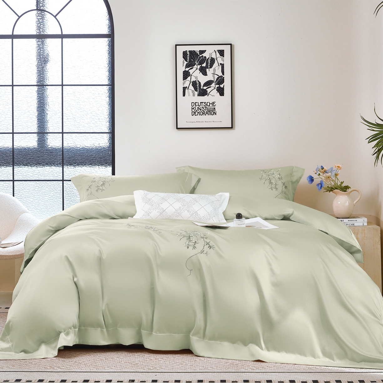 91家纺网 家纺一手货源 找家纺 （总）榻尚家居 2026新款天丝棉绣花四件套-阑珊