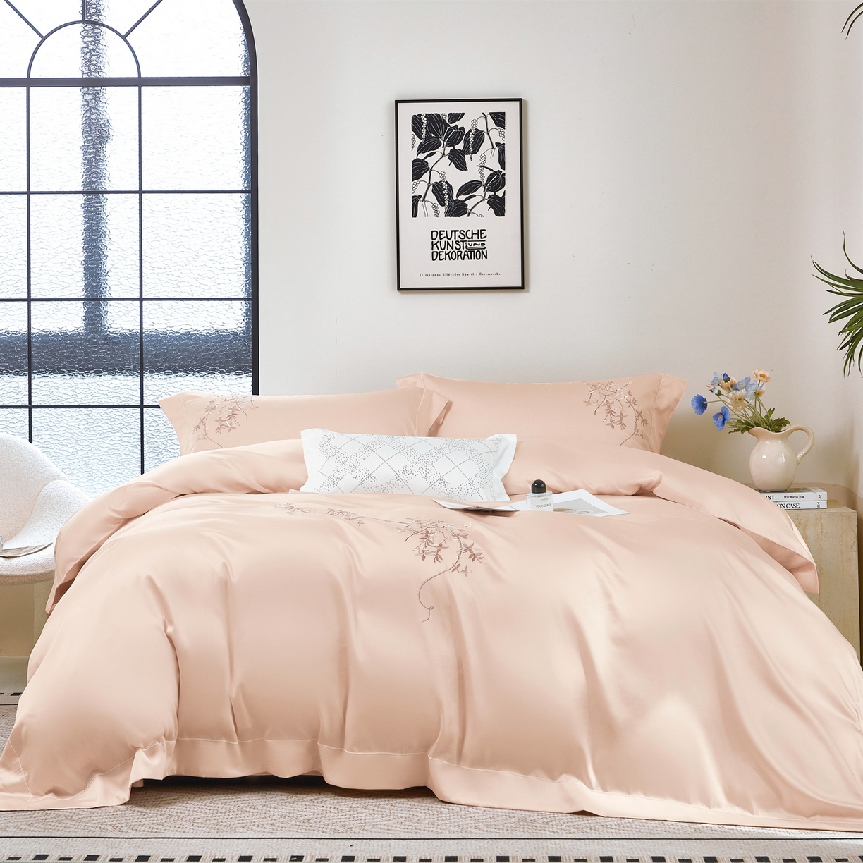 91家纺网 家纺一手货源 找家纺 （总）榻尚家居 2026新款天丝棉绣花工艺款四件套-织梦