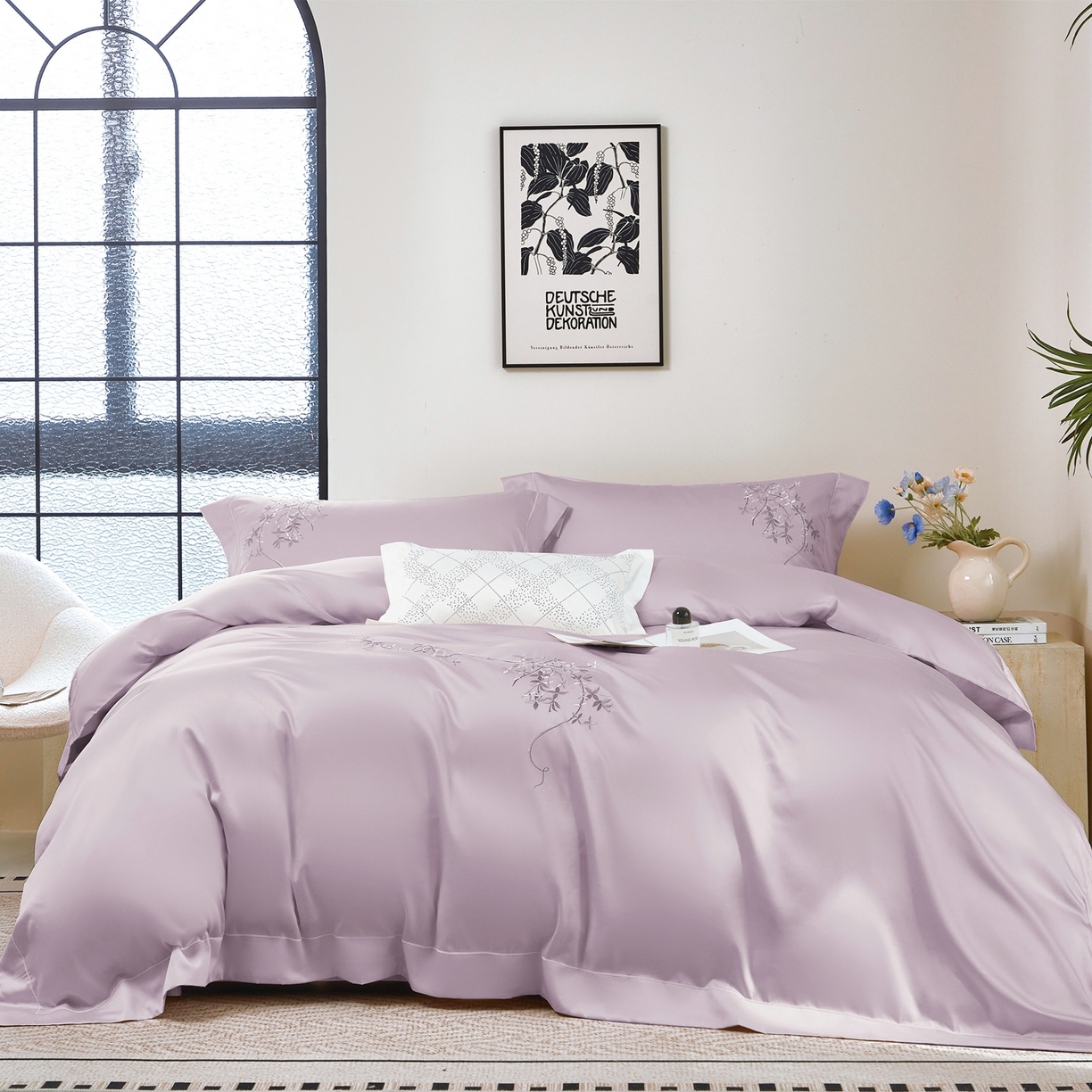 91家纺网 家纺一手货源 找家纺 （总）榻尚家居 2026新款天丝棉绣花工艺款四件套-织梦