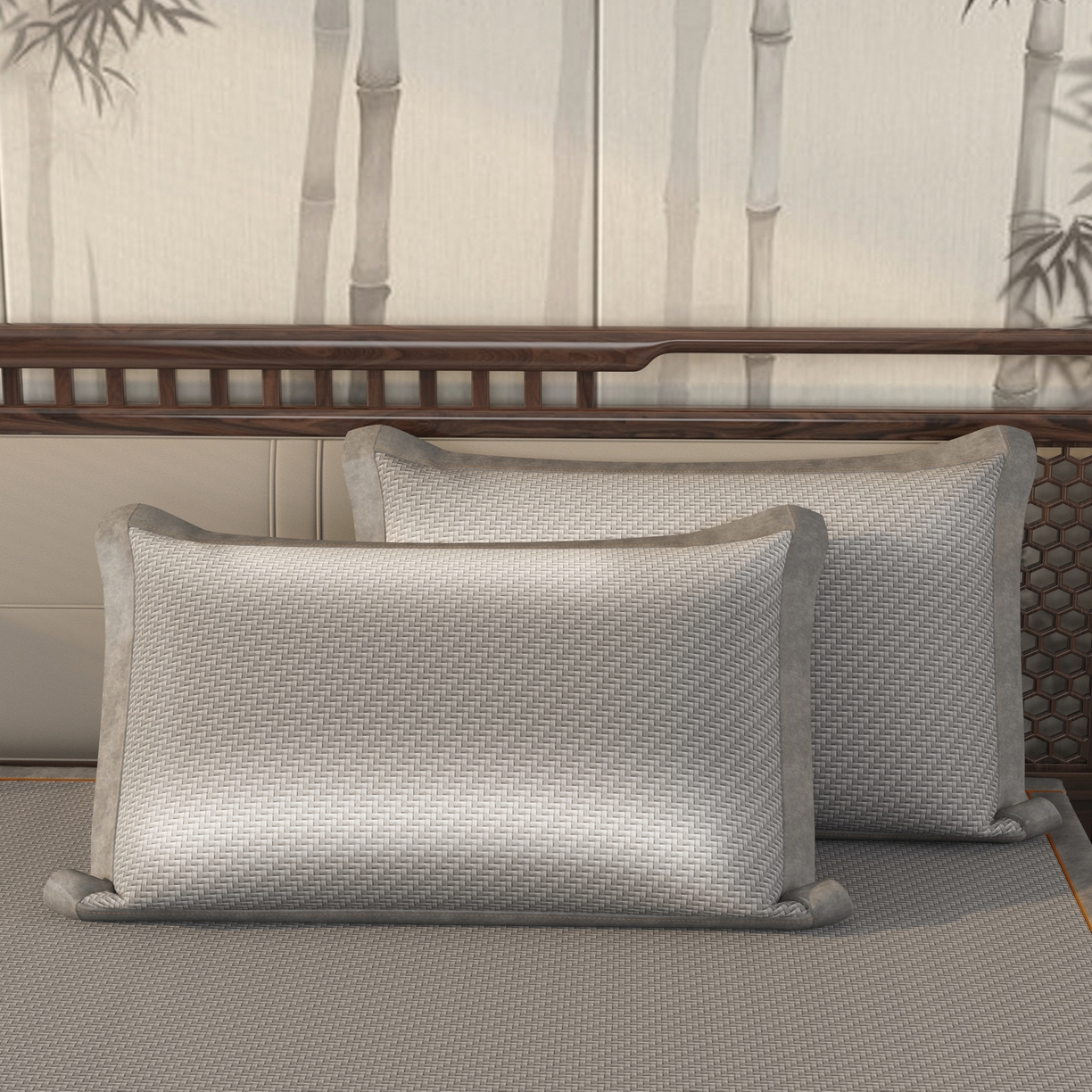 91家纺网 家纺一手货源 找家纺 宜派家纺 2026新款凉感PE雪山藤席 PE雪山藤-灰