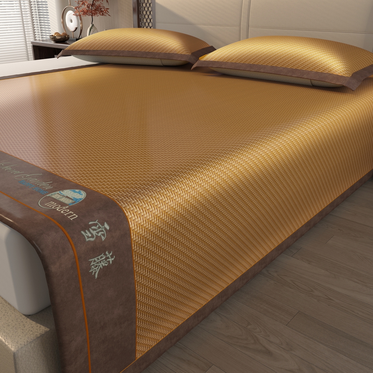 宜派家纺 2026新款凉感PE雪山藤席 PE雪山藤-黄