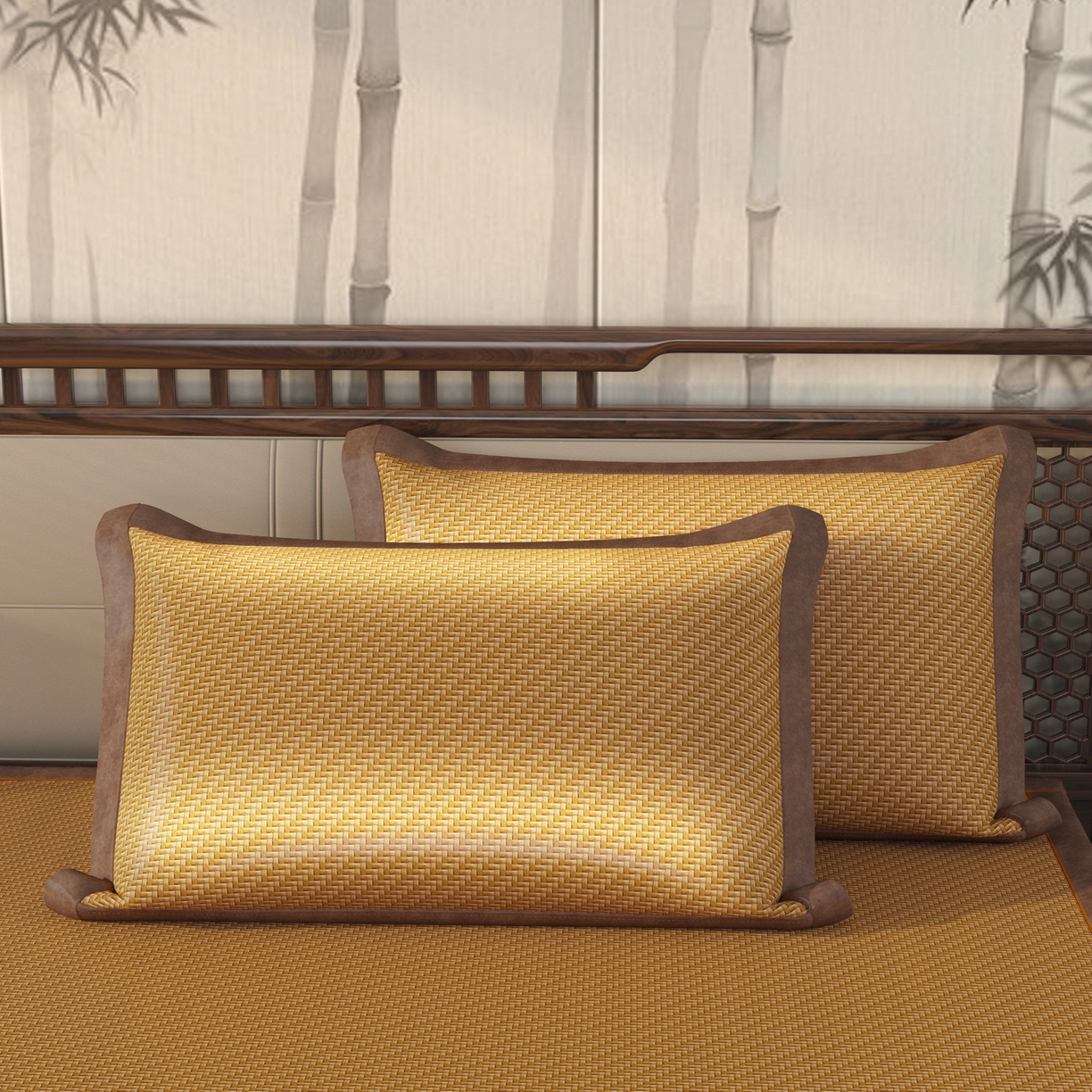 91家纺网 家纺一手货源 找家纺 宜派家纺 2026新款凉感PE雪山藤席 PE雪山藤-黄