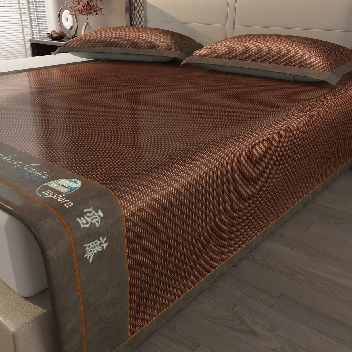 宜派家纺 2026新款凉感PE雪山藤席 PE雪山藤-咖