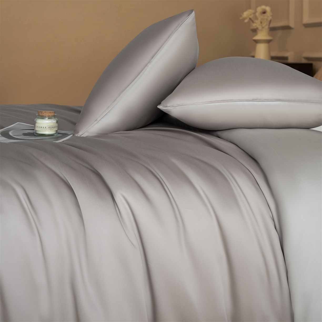 91家纺网 家纺一手货源 找家纺 美澳家纺 2026新款60S兰精天丝双拼四件套（带标） 星空灰+椰子灰