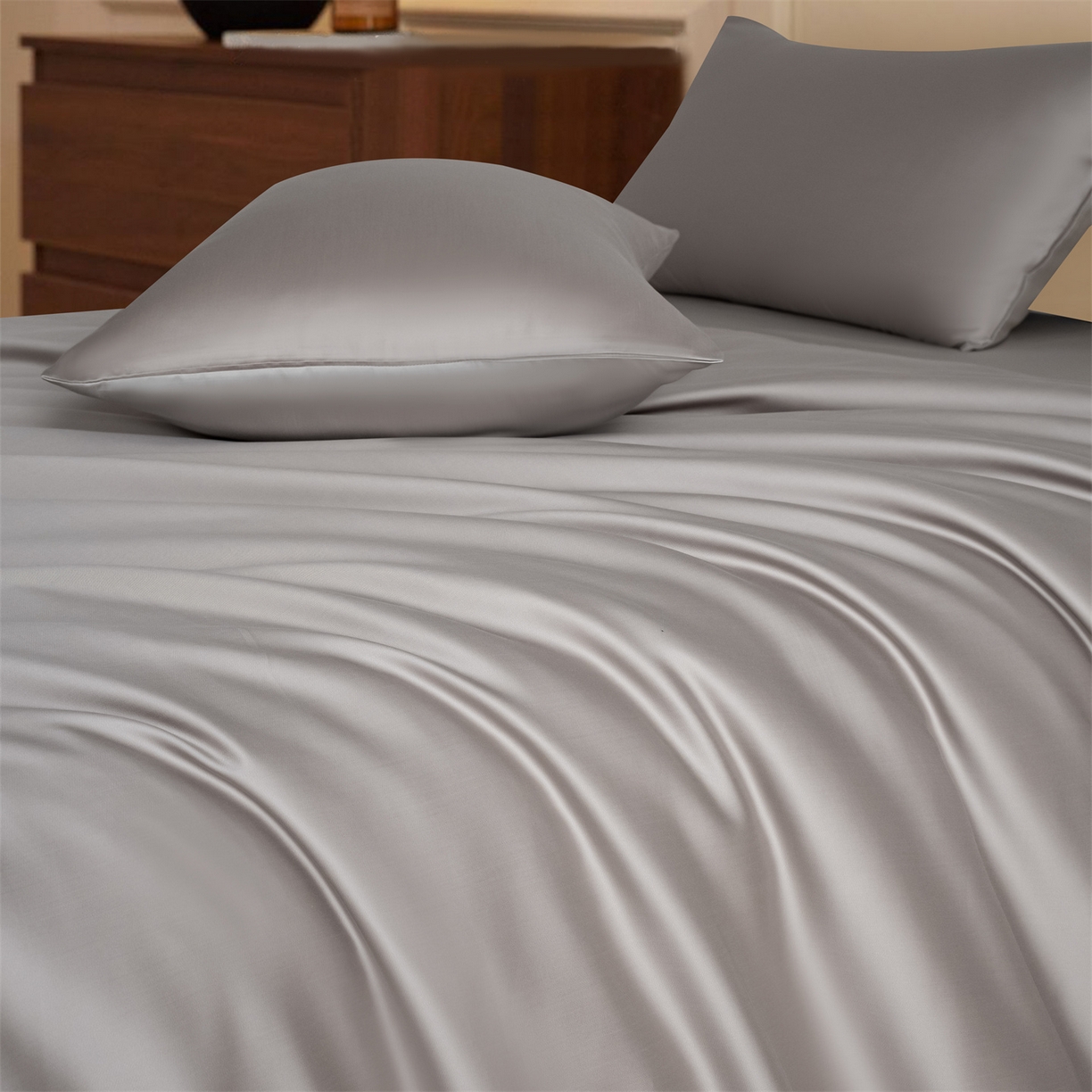 91家纺网 家纺一手货源 找家纺 美澳家纺 2026新款60S兰精天丝双拼四件套（带标） 星空灰+椰子灰