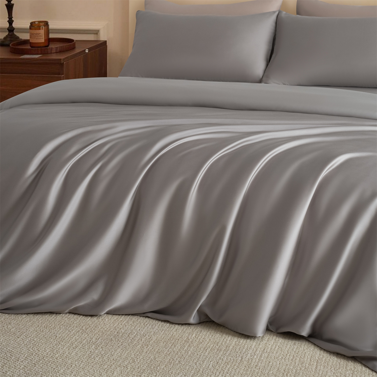 91家纺网 家纺一手货源 找家纺 美澳家纺 2026新款60S兰精天丝双拼四件套（带标） 星空灰+椰子灰