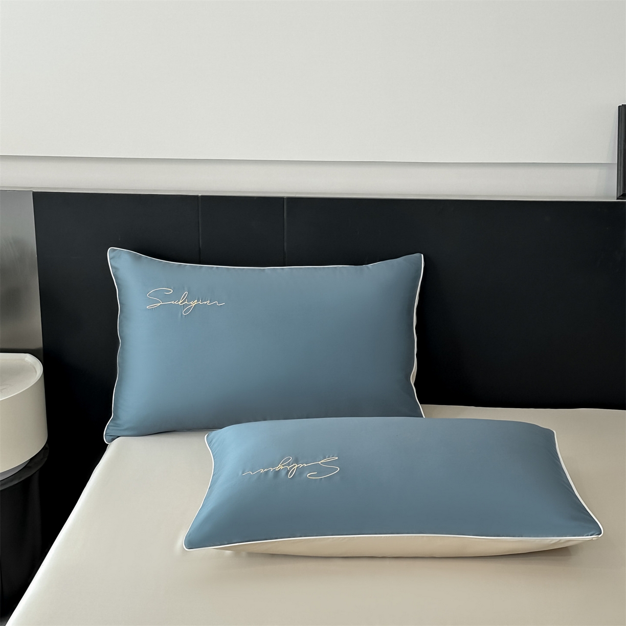 91家纺网 家纺一手货源 找家纺 （总）美澳家纺 2026新款凉感水洗冰丝真丝刺绣双拼单被套四件套