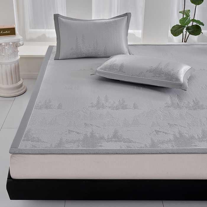 91家纺网 家纺一手货源 找家纺 小牛席业 2026新款雪山冷感豆豆席系列凉席藤席冰藤席竹席空调席草席冰丝席豆豆席乳胶席三件套 灰色